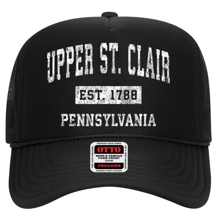 Upper St. Clair Pennsylvania Pa Vintage Sports High Crown Mesh Back Trucker Hat