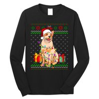 Ugly Sweater Christmas Lights Australian Cattle Dog Lover Long Sleeve Shirt