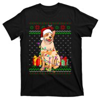 Ugly Sweater Christmas Lights Australian Cattle Dog Lover T-Shirt