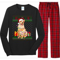 Ugly Sweater Christmas Lights Australian Cattle Dog Lover Long Sleeve Pajama Set