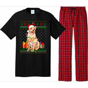 Ugly Sweater Christmas Lights Australian Cattle Dog Lover Pajama Set