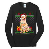 Ugly Sweater Christmas Lights Australian Cattle Dog Lover Tall Long Sleeve T-Shirt