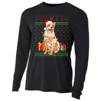 Ugly Sweater Christmas Lights Australian Cattle Dog Lover Cooling Performance Long Sleeve Crew