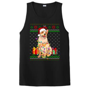 Ugly Sweater Christmas Lights Australian Cattle Dog Lover PosiCharge Competitor Tank