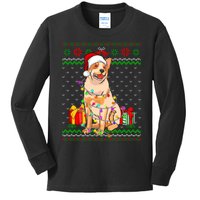 Ugly Sweater Christmas Lights Australian Cattle Dog Lover Kids Long Sleeve Shirt