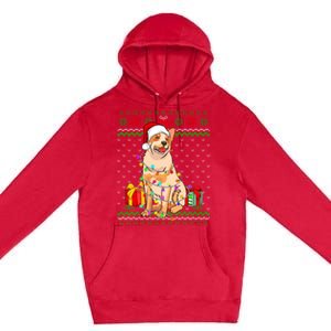 Ugly Sweater Christmas Lights Australian Cattle Dog Lover Premium Pullover Hoodie