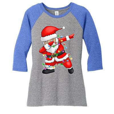 Ugly Sweater Cool Gift Christmas Squad Dabbing Santa Claus Gift Women's Tri-Blend 3/4-Sleeve Raglan Shirt