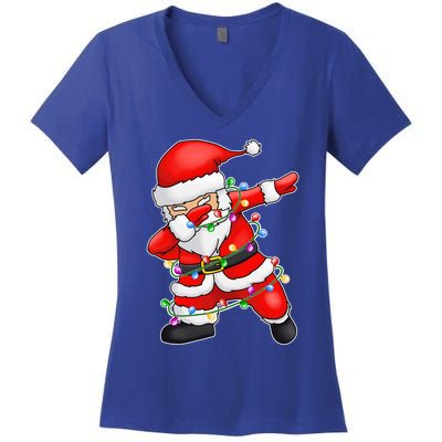 Ugly Sweater Cool Gift Christmas Squad Dabbing Santa Claus Gift Women's V-Neck T-Shirt