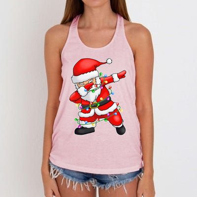 Ugly Sweater Cool Gift Christmas Squad Dabbing Santa Claus Gift Women's Knotted Racerback Tank