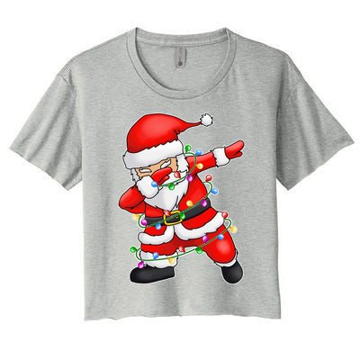 Ugly Sweater Cool Gift Christmas Squad Dabbing Santa Claus Gift Women's Crop Top Tee