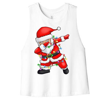 Ugly Sweater Cool Gift Christmas Squad Dabbing Santa Claus Gift Women's Racerback Cropped Tank