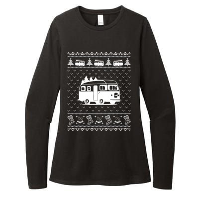 Ugly Sweater Christmas Holiday Design Funny Camper Xmas Womens CVC Long Sleeve Shirt