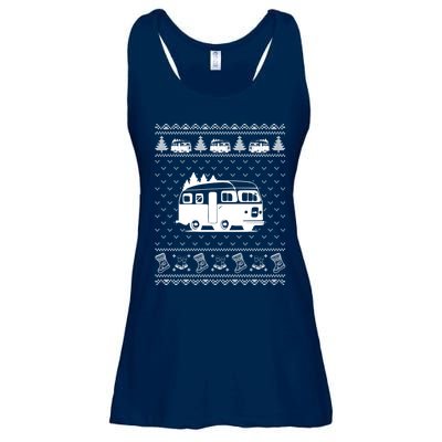 Ugly Sweater Christmas Holiday Design Funny Camper Xmas Ladies Essential Flowy Tank