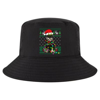Ugly Sweater Christmas Lights Schnauzer Dog Puppy Lover Gift Cool Comfort Performance Bucket Hat