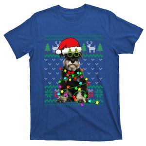 Ugly Sweater Christmas Lights Schnauzer Dog Puppy Lover Gift T-Shirt