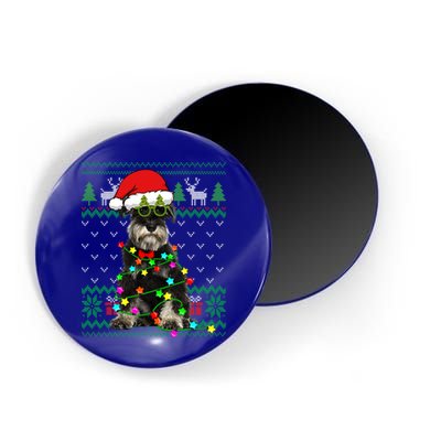 Ugly Sweater Christmas Lights Schnauzer Dog Puppy Lover Gift Magnet