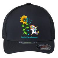 Unicorn SunFlower Cervical Cancer Awareness Flexfit Unipanel Trucker Cap