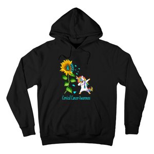 Unicorn SunFlower Cervical Cancer Awareness Hoodie