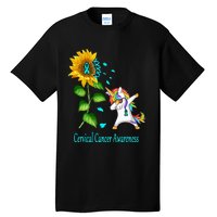 Unicorn SunFlower Cervical Cancer Awareness Tall T-Shirt