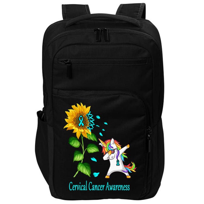 Unicorn SunFlower Cervical Cancer Awareness Impact Tech Backpack