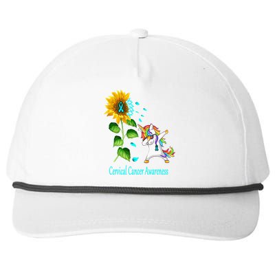 Unicorn SunFlower Cervical Cancer Awareness Snapback Five-Panel Rope Hat