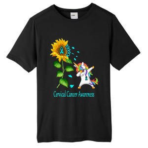 Unicorn SunFlower Cervical Cancer Awareness Tall Fusion ChromaSoft Performance T-Shirt