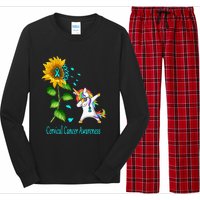 Unicorn SunFlower Cervical Cancer Awareness Long Sleeve Pajama Set