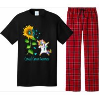 Unicorn SunFlower Cervical Cancer Awareness Pajama Set