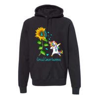 Unicorn SunFlower Cervical Cancer Awareness Premium Hoodie