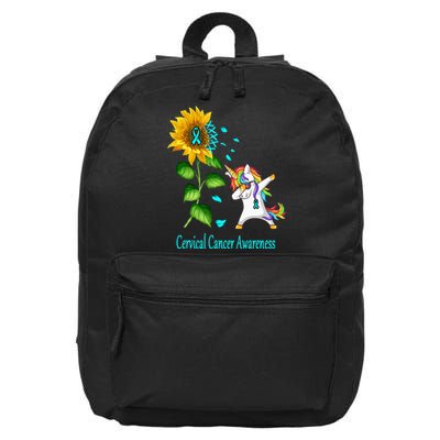 Unicorn SunFlower Cervical Cancer Awareness 16 in Basic Backpack