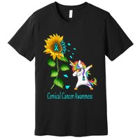 Unicorn SunFlower Cervical Cancer Awareness Premium T-Shirt