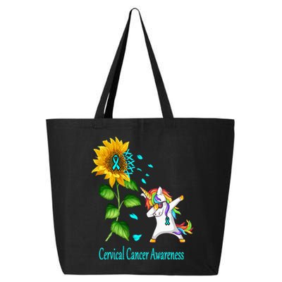 Unicorn SunFlower Cervical Cancer Awareness 25L Jumbo Tote