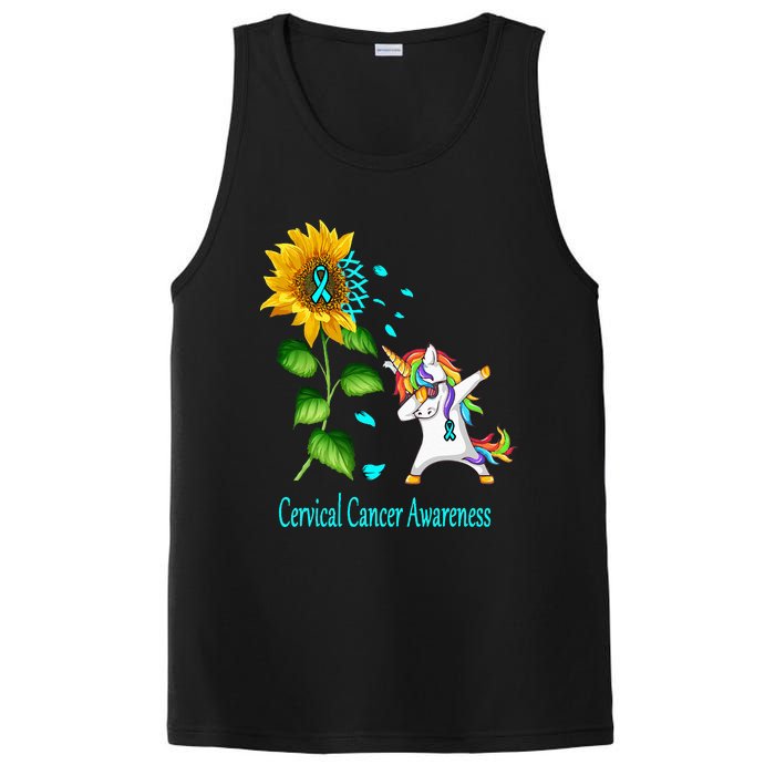 Unicorn SunFlower Cervical Cancer Awareness PosiCharge Competitor Tank