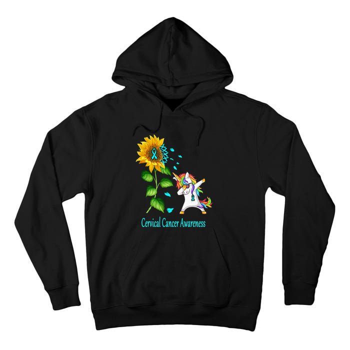 Unicorn SunFlower Cervical Cancer Awareness Tall Hoodie