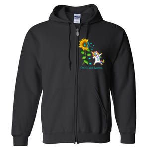 Unicorn SunFlower Cervical Cancer Awareness Full Zip Hoodie