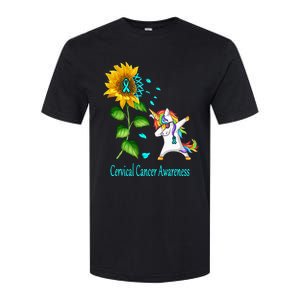 Unicorn SunFlower Cervical Cancer Awareness Softstyle CVC T-Shirt