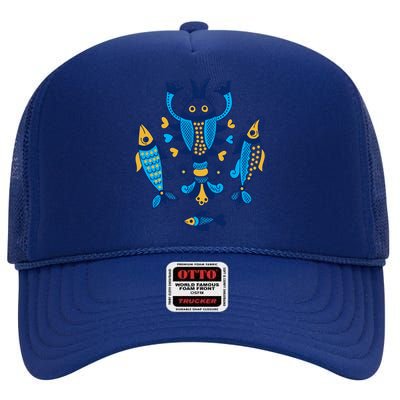 Ukrainian Sea Creatures High Crown Mesh Back Trucker Hat