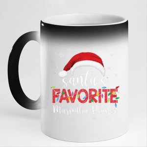 Ugly Sweater Christmas SantaS Favorite Marimba Player Xmas Long Sleeve 11oz Black Color Changing Mug