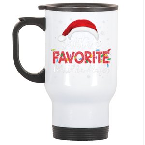 Ugly Sweater Christmas SantaS Favorite Marimba Player Xmas Long Sleeve Stainless Steel Travel Mug