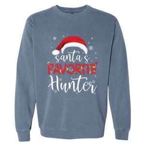 Ugly Sweater Christmas SantaS Favorite Hunter Xmas Garment-Dyed Sweatshirt