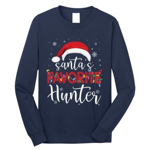 Ugly Sweater Christmas SantaS Favorite Hunter Xmas Long Sleeve Shirt