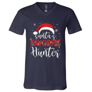 Ugly Sweater Christmas SantaS Favorite Hunter Xmas V-Neck T-Shirt