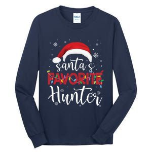 Ugly Sweater Christmas SantaS Favorite Hunter Xmas Tall Long Sleeve T-Shirt