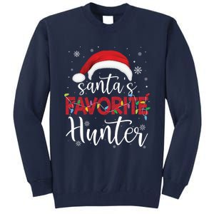 Ugly Sweater Christmas SantaS Favorite Hunter Xmas Tall Sweatshirt