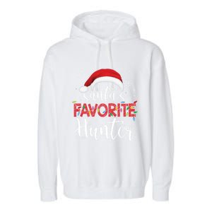 Ugly Sweater Christmas SantaS Favorite Hunter Xmas Garment-Dyed Fleece Hoodie