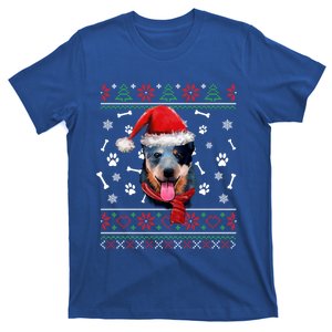 Ugly Sweater Christmas Blue Heeler Santa Hat Pajama Xmas Cool Gift T-Shirt