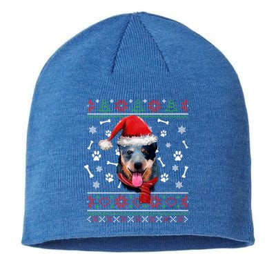 Ugly Sweater Christmas Blue Heeler Santa Hat Pajama Xmas Cool Gift Sustainable Beanie