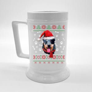 Ugly Sweater Christmas Blue Heeler Santa Hat Pajama Xmas Cool Gift Beer Stein