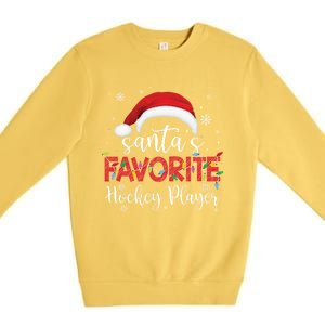 Ugly Sweater Christmas SantaS Favorite Hockey Player Xmas Gift Premium Crewneck Sweatshirt