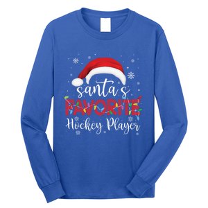 Ugly Sweater Christmas SantaS Favorite Hockey Player Xmas Gift Long Sleeve Shirt